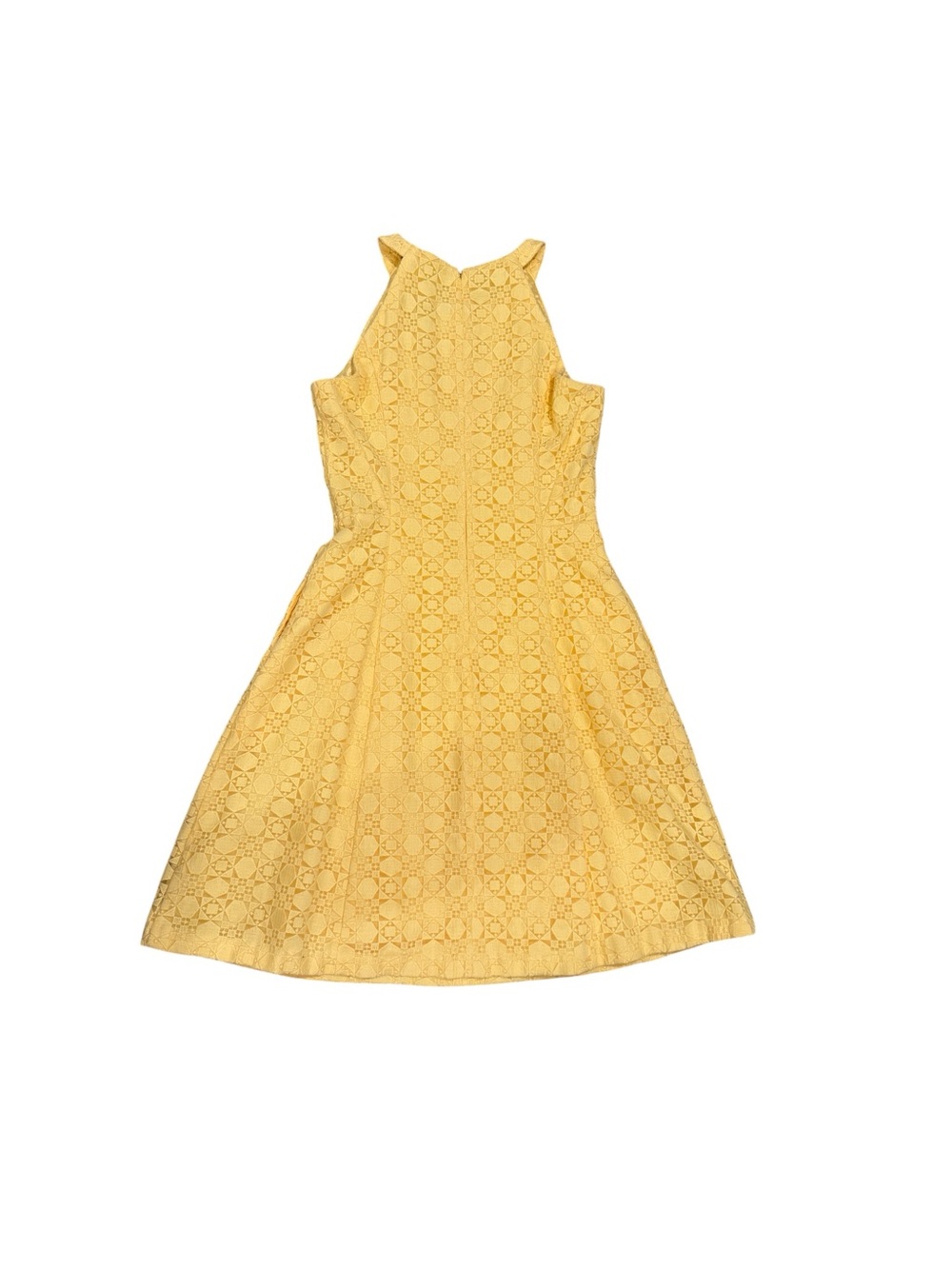 White House Black Market Yellow Lace Halter Dress - Picture 9 of 10